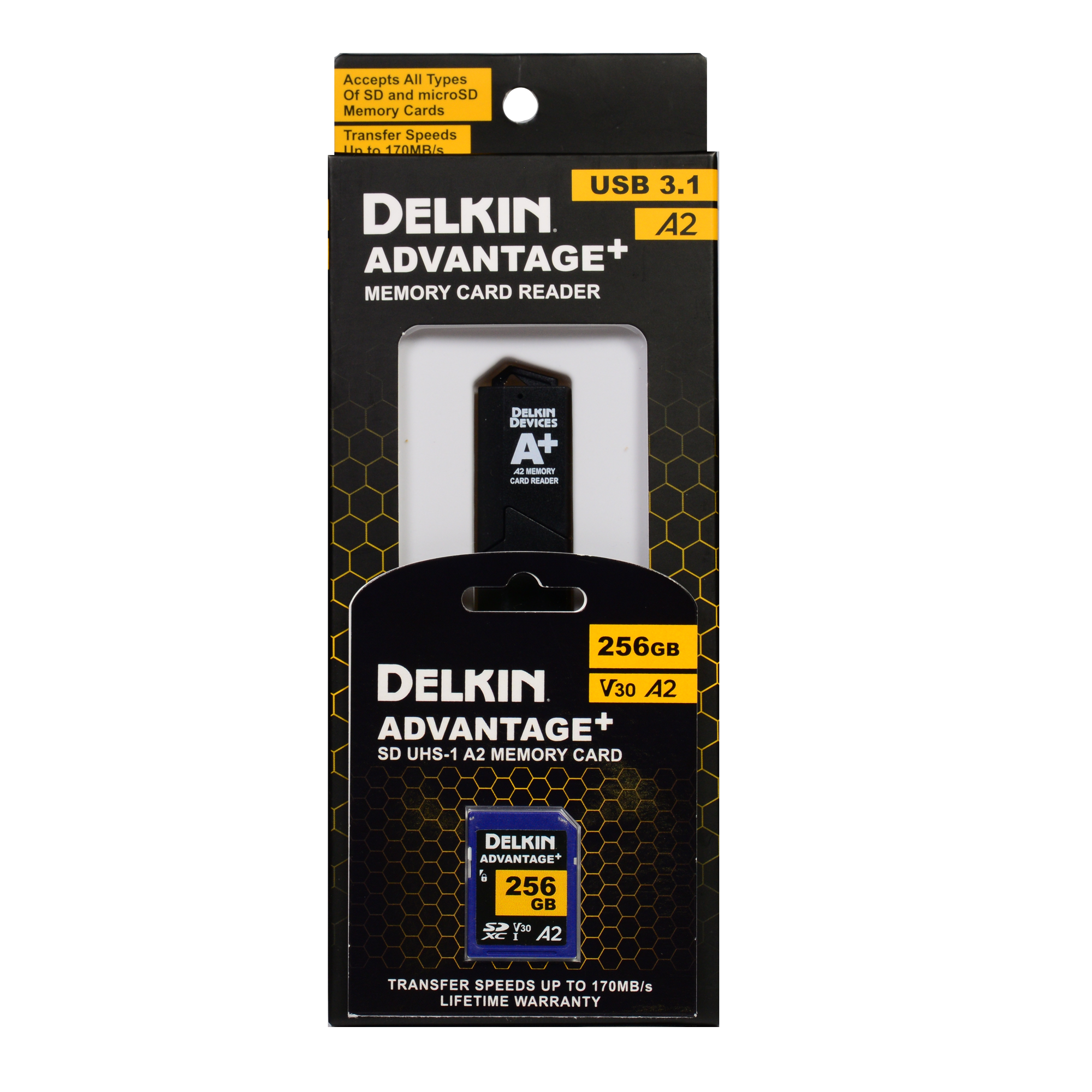 Комплект Delkin Devices Advantage SD Reader and Card Bundle 256GB